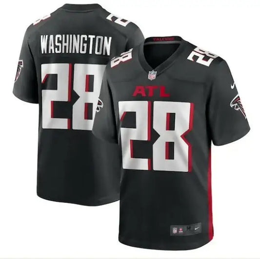 Black Atlanta Falcons Carlos Washington #28 Nike Game Jersey with Washington on the back
