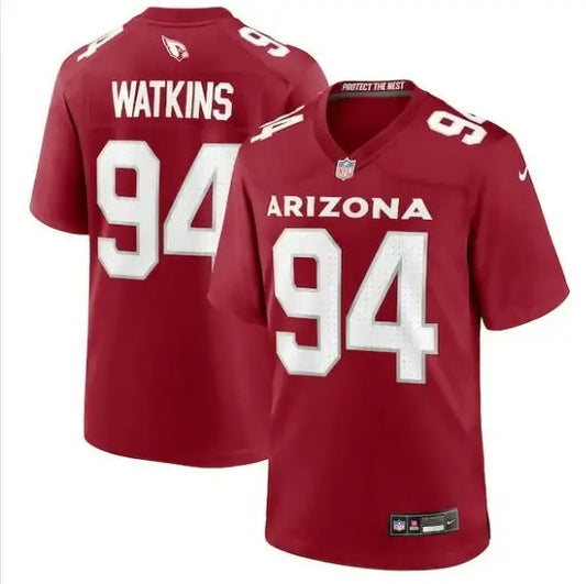 Red Arizona Cardinals Carlos Watkins Nike Game Player Jersey with number 94