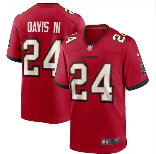 Red Carlton Davis III Tampa Bay Buccaneers Nike Game Player Jersey with number 24