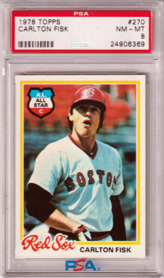Graded 1978 Topps Carlton Fisk baseball card from Columbia Hobby, a premium trading card