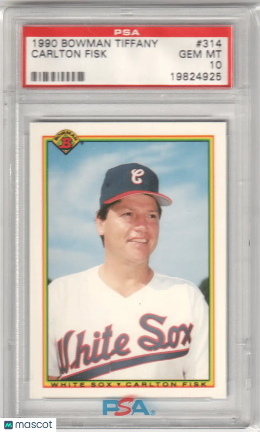 Graded Carlton Fisk 1990 Bowman Tiffany baseball card PSA 10 GEM MINT from Columbia Hobby
