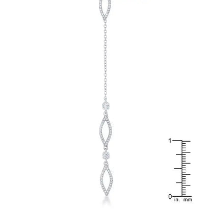 Carmela 0.6ct CZ Rhodium Classic Drop Lariat Necklace - Necklaces