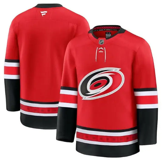 Red Carolina Hurricanes hockey jersey from the Throwback Premium Jersey collection