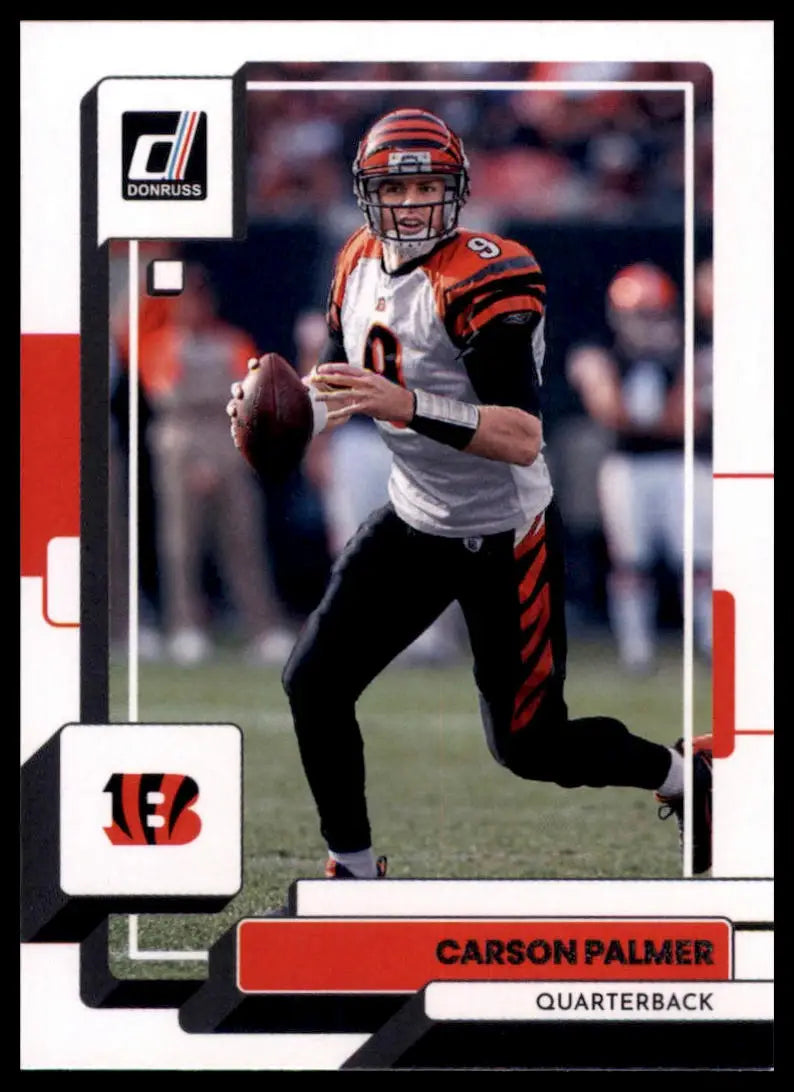 Carson Palmer football card from 2022 Donruss series featuring Cincinnati Bengals player