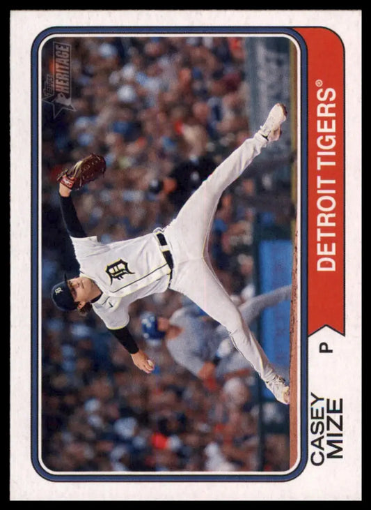 Casey Mize baseball card from Topps Heritage 2023 Detroit Tigers collection