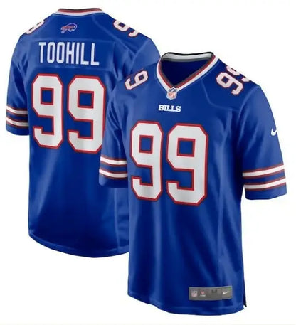 Blue Buffalo Bills Nike Game Jersey with number 99 displayed in product Casey Toohill Royal