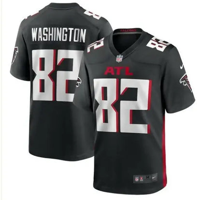 Black Atlanta Falcons Casey Washington Nike Game Jersey with number 82 and Washington on back