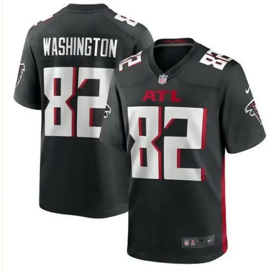 Black Atlanta Falcons Casey Washington Nike Game Jersey with number 82 and Washington on back