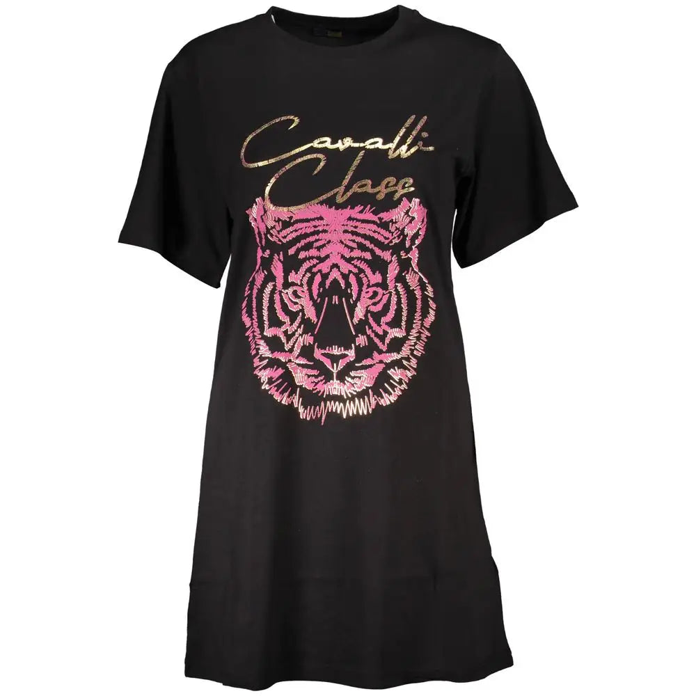 Cavalli Class Black Cotton Women T-Shirt - XL - T-Shirt