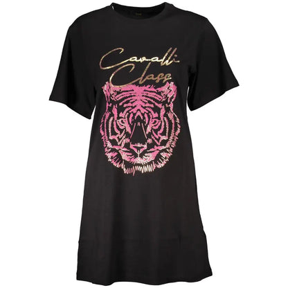 Cavalli Class Black Cotton Women T-Shirt - XL - T-Shirt