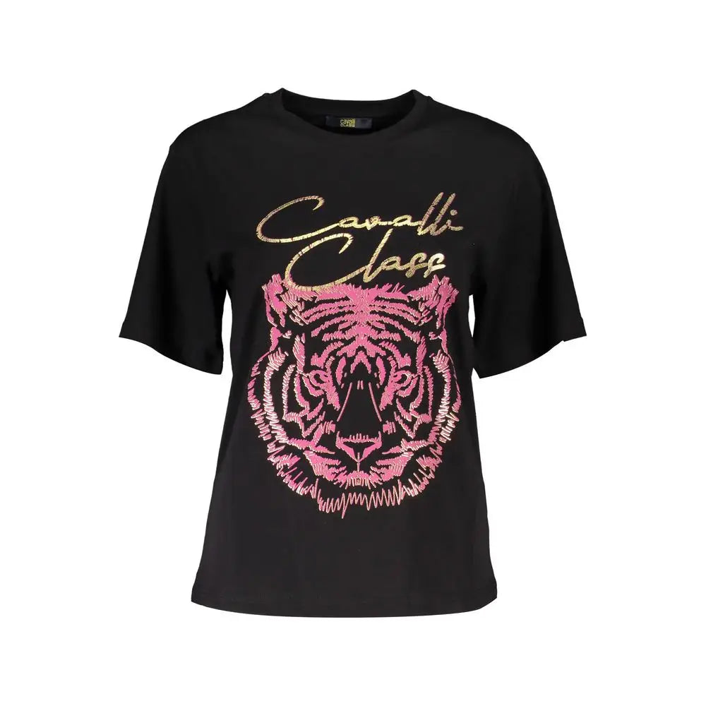 Cavalli Class Black Cotton Women Top - XS - T-Shirt