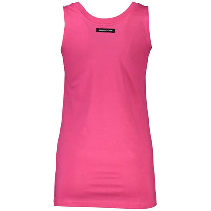 Cavalli Class Pink Cotton Tank Top - Tank Top