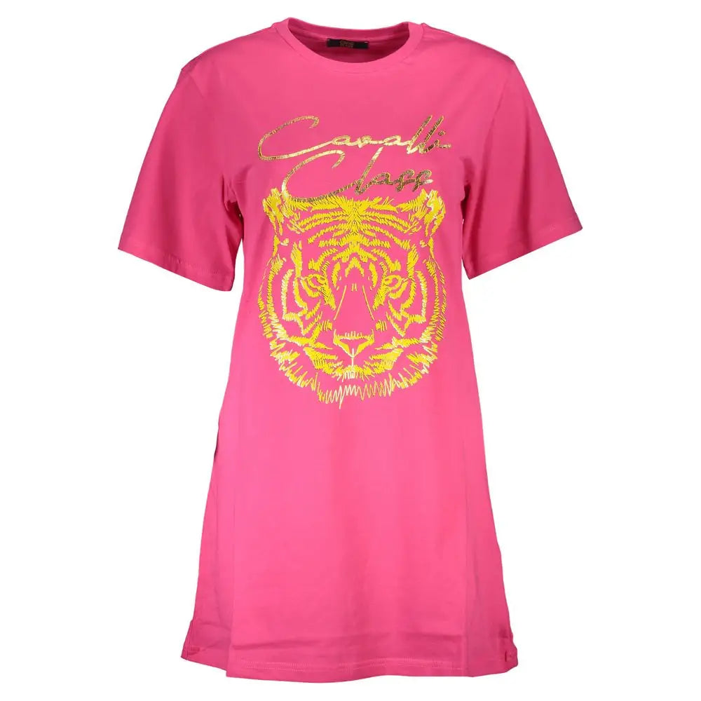 Cavalli Class Pink Cotton Women T-Shirt - T-Shirt