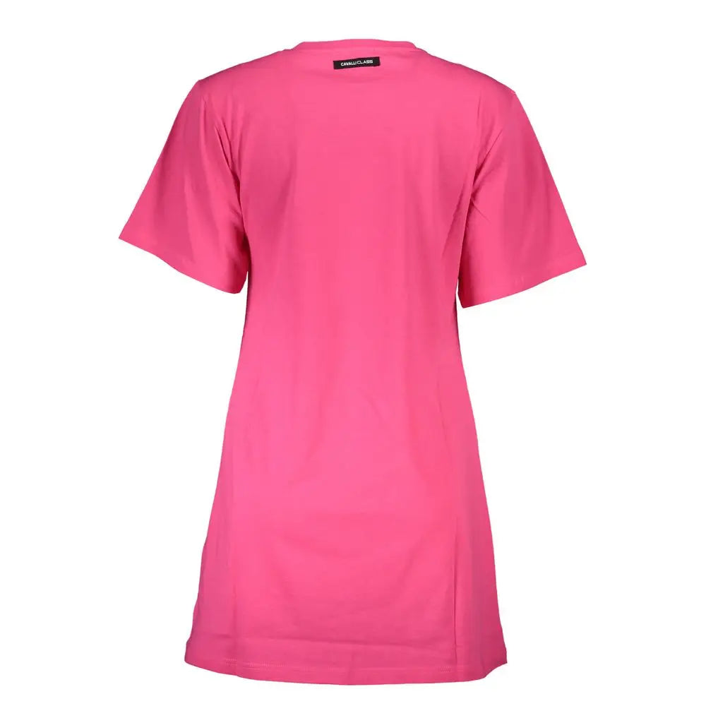Cavalli Class Pink Cotton Women T-Shirt - T-Shirt