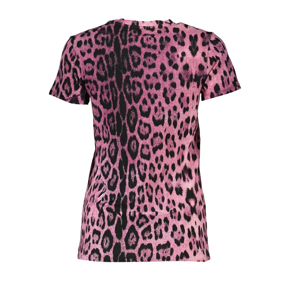Cavalli Class Pink Cotton Women T-Shirt - T-Shirt