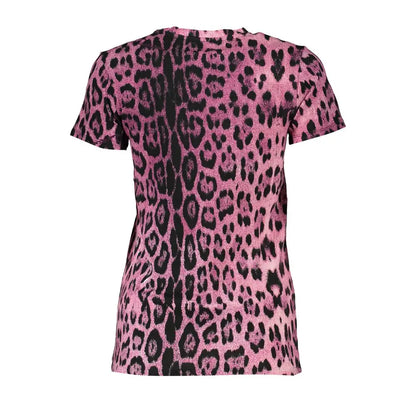 Cavalli Class Pink Cotton Women T-Shirt - T-Shirt
