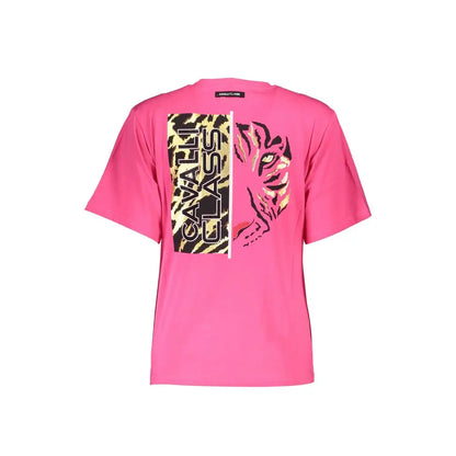 Cavalli Class Pink Cotton Women T-Shirt - XS - T-Shirt