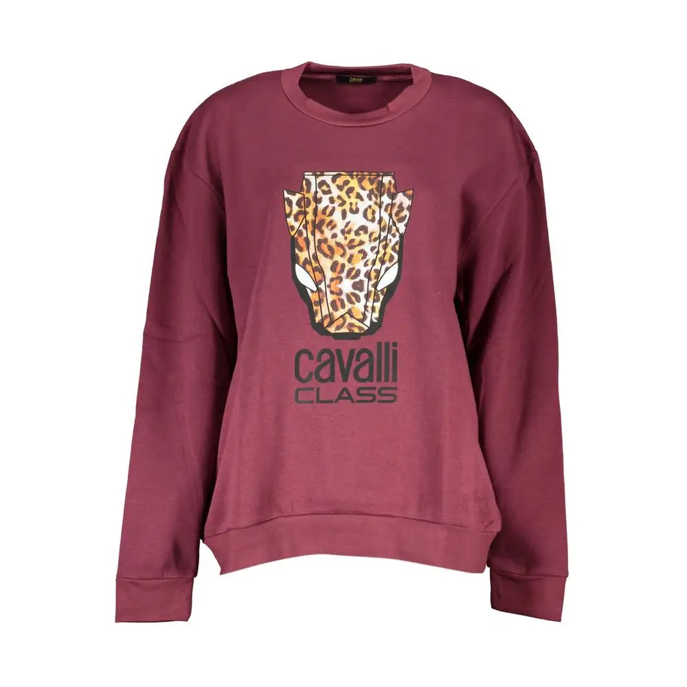 Cavalli Class Purple Cotton Sweatshirt