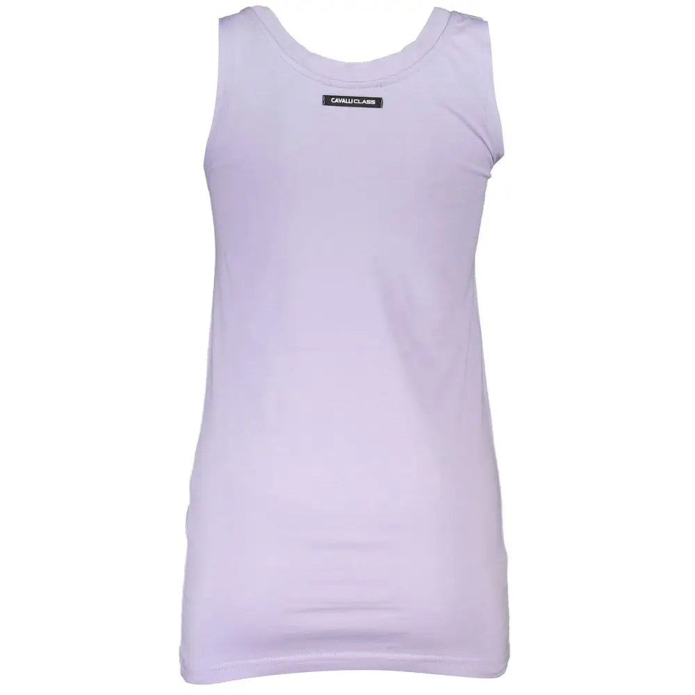 Cavalli Class Purple Cotton Tank Top - Tank Top