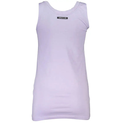 Cavalli Class Purple Cotton Tank Top - Tank Top