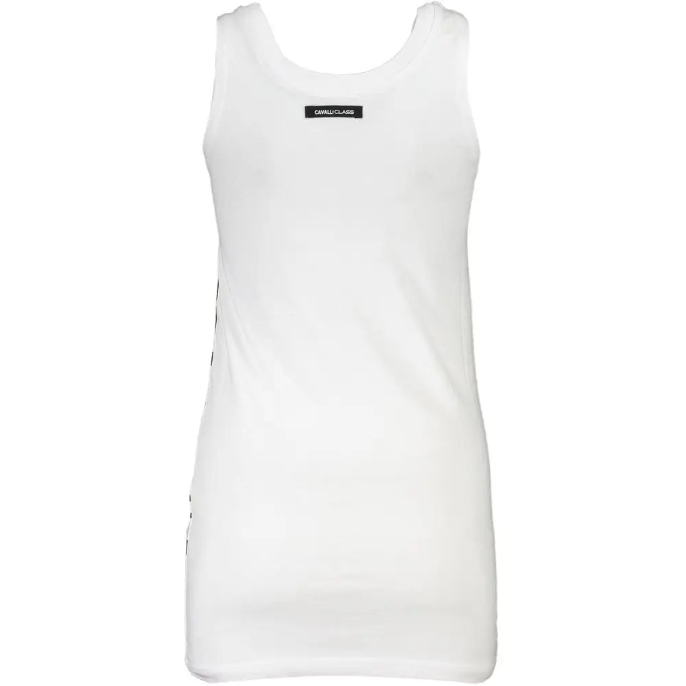 Cavalli Class White Cotton Tank Top