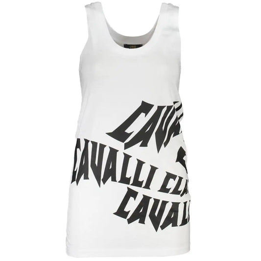 Cavalli Class White Cotton Tank Top