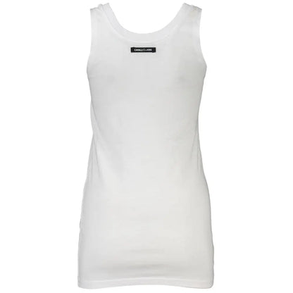 Cavalli Class White Cotton Tank Top - Tank Top