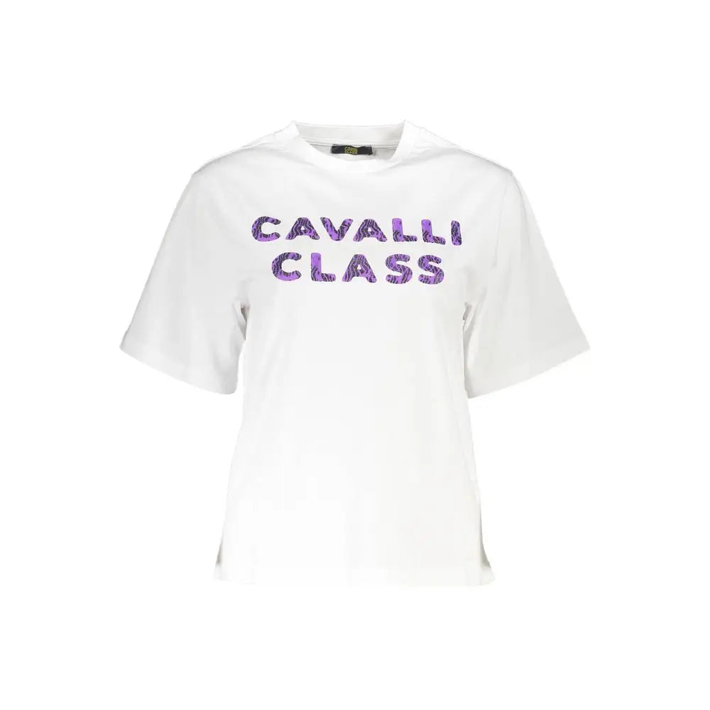 Cavalli Class White Cotton Women T-Shirt - T-Shirt