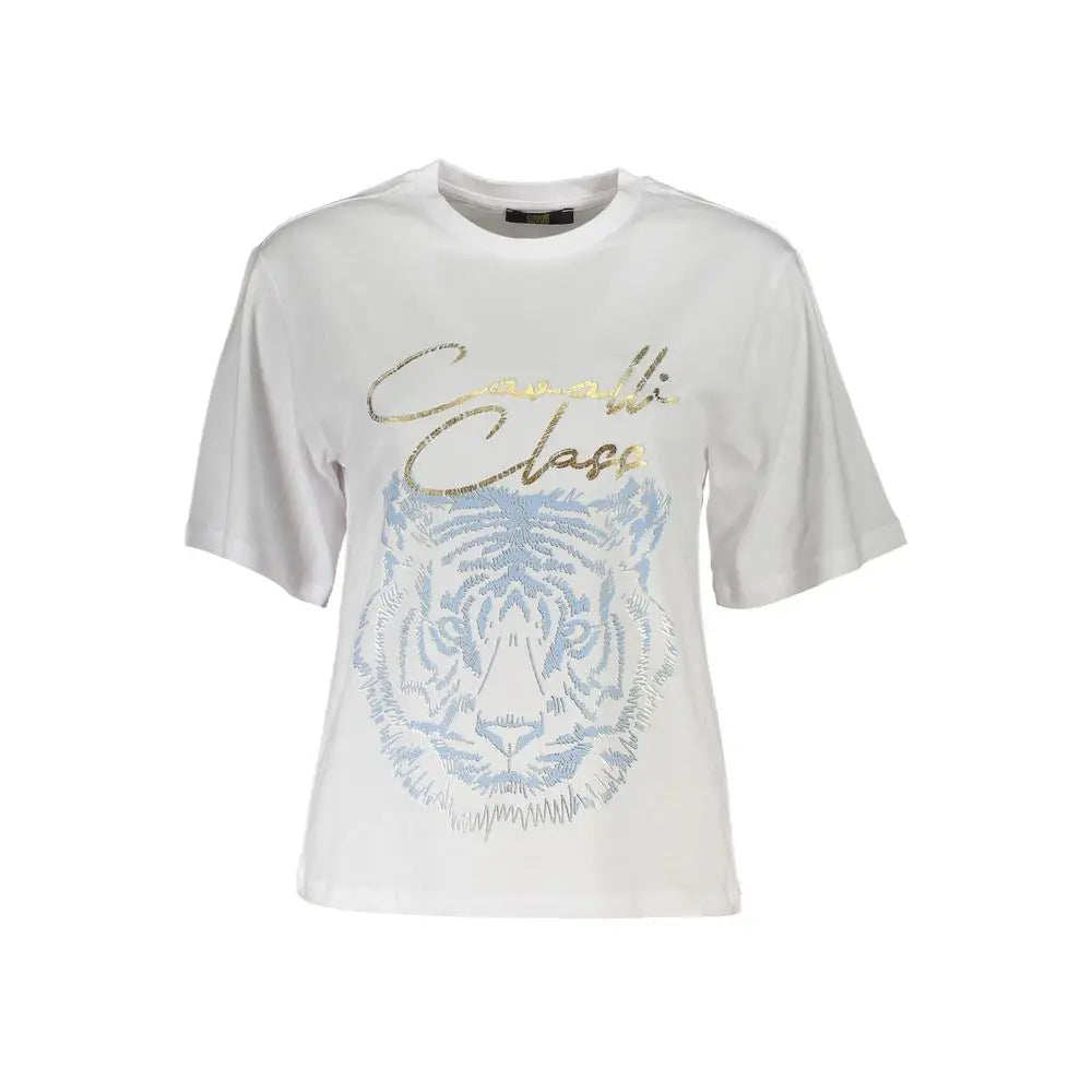 Cavalli Class White Cotton Women T-Shirt - XS - T-Shirt