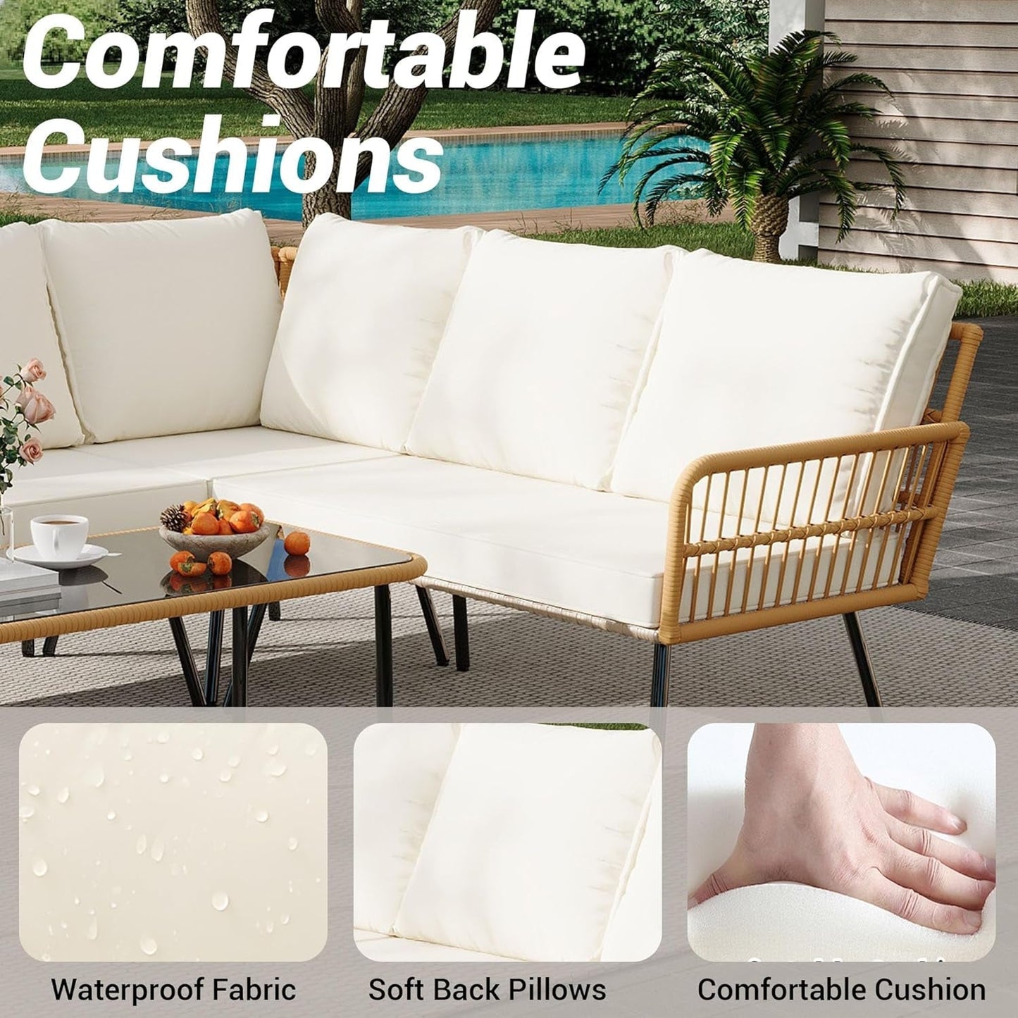 Wicker Patio Furniture Set with Cushions for Outdoor-4