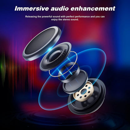 Gaming Chair with Footrest and Bluetooth Speakers Music Video Game Chair Heavy Duty Ergonomic Computer Office Desk Chair (Blue)-3