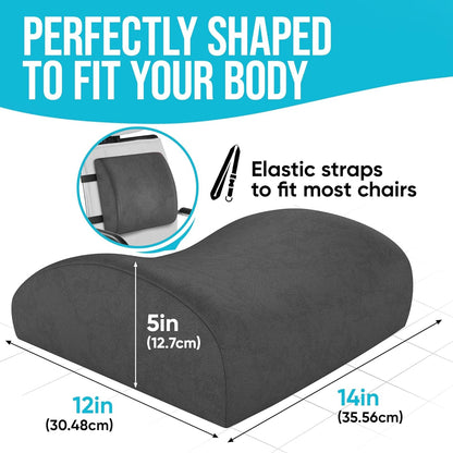 Seat Cushion and Lumbar Support for Office Chair, Desk Chair Cushion, Memory Foam Office Chair Cushion, Non Slip Sitting and Back Pillow for Gaming, Car Seat Cushion, Chair Pad, XL-2