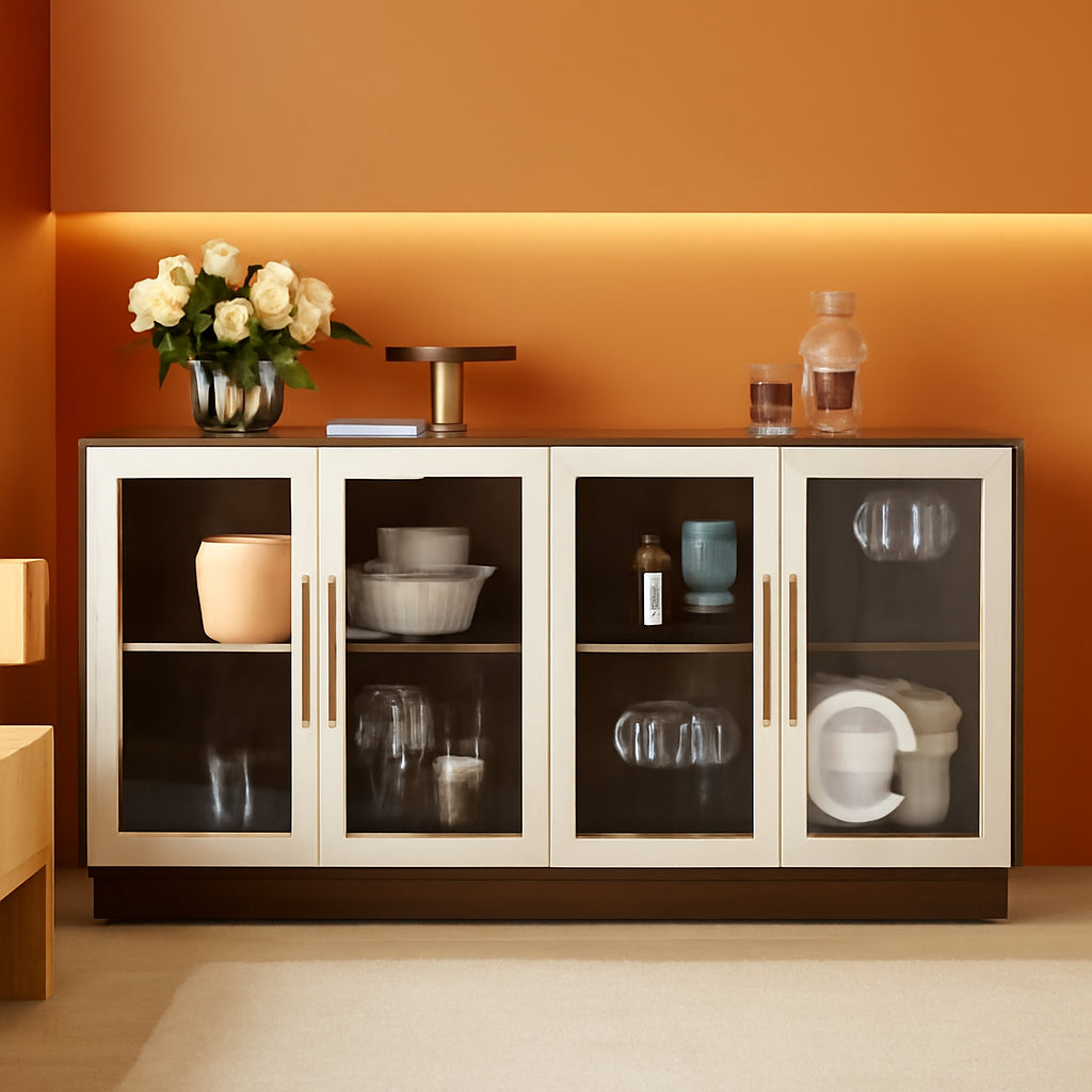 Brixston Modern Wood Glass-Buffet Cabinet-0