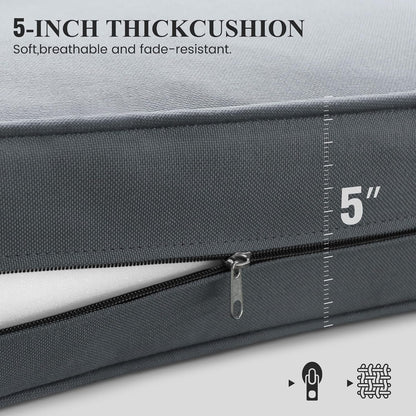 Aluminum Patio Furniture Set, 7 Piece Metal Outdoor Furniture Set, Patio Furniture Set with Waterproof Covers for Backyard Garden（Grey）-2