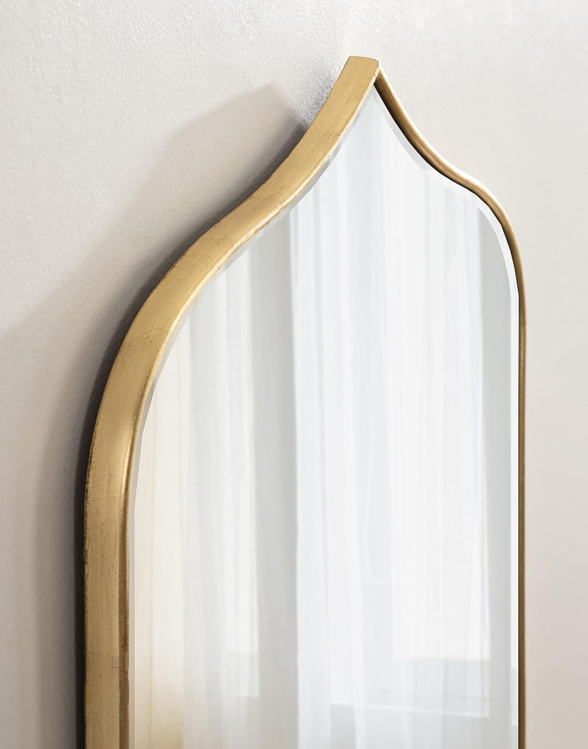Contemporary Tyla Wall Mirror, 20 X 32, Gold Finish, Decorative Glamorous Peaked Mirror-3
