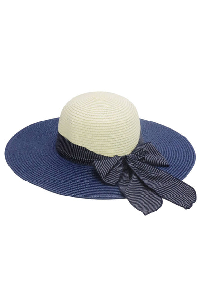 LAST ONES! Two-Tone Summer Hat w/Bow, See Both Colors!