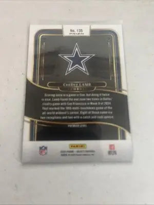 CeeDee Lamb Dallas Cowboys Panini Select Yellow & Red Prizm Shock football trading card