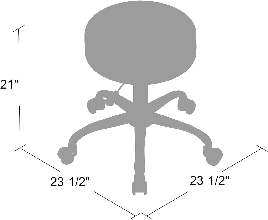 Boss Be Well Armless Medical Spa Professional Stool, Black (B240-BK)-2