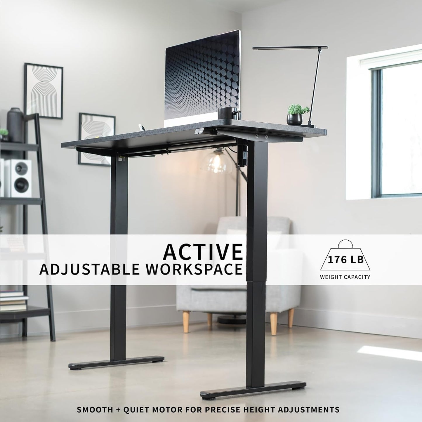 60" Black Electric Stand Up Desk Adjustable-2
