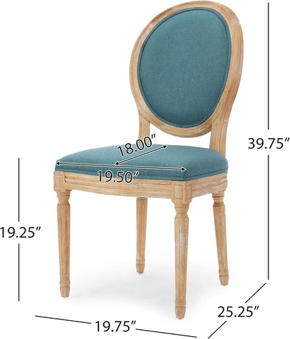 Phinnaeus Fabric Dining Chairs, 2-Pcs Set, Dark Teal-2