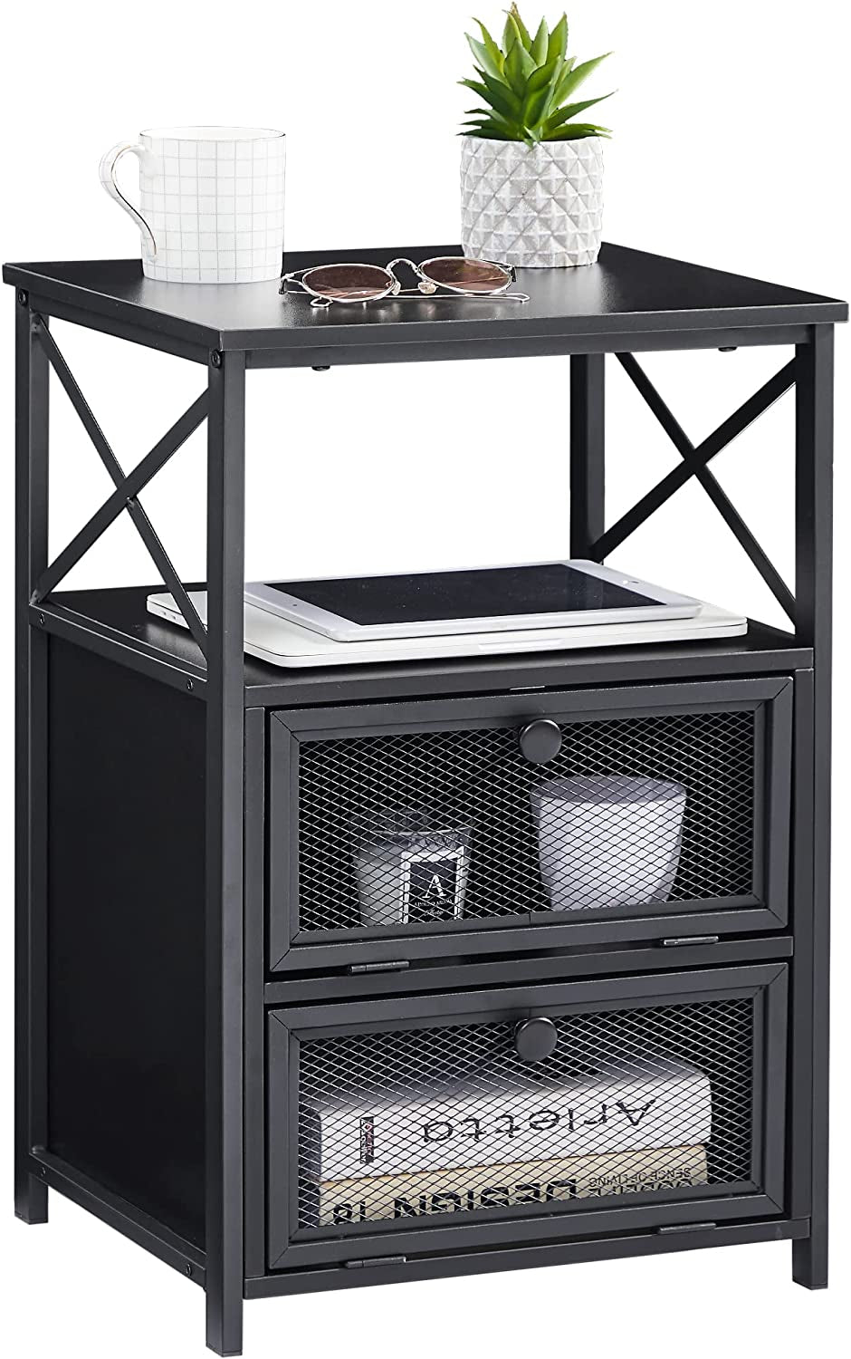 X-Design Retro Black Nightstand-2
