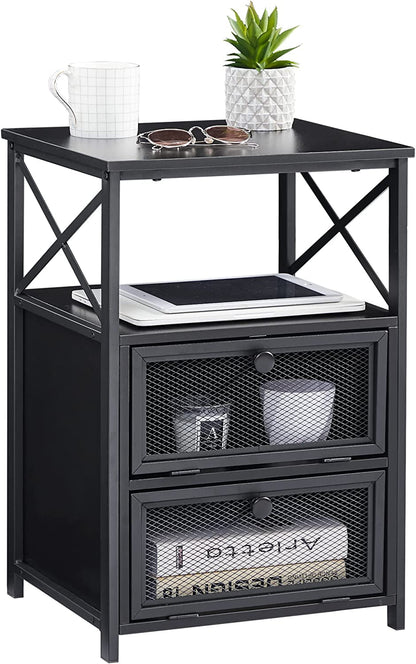 X-Design Retro Black Nightstand-2