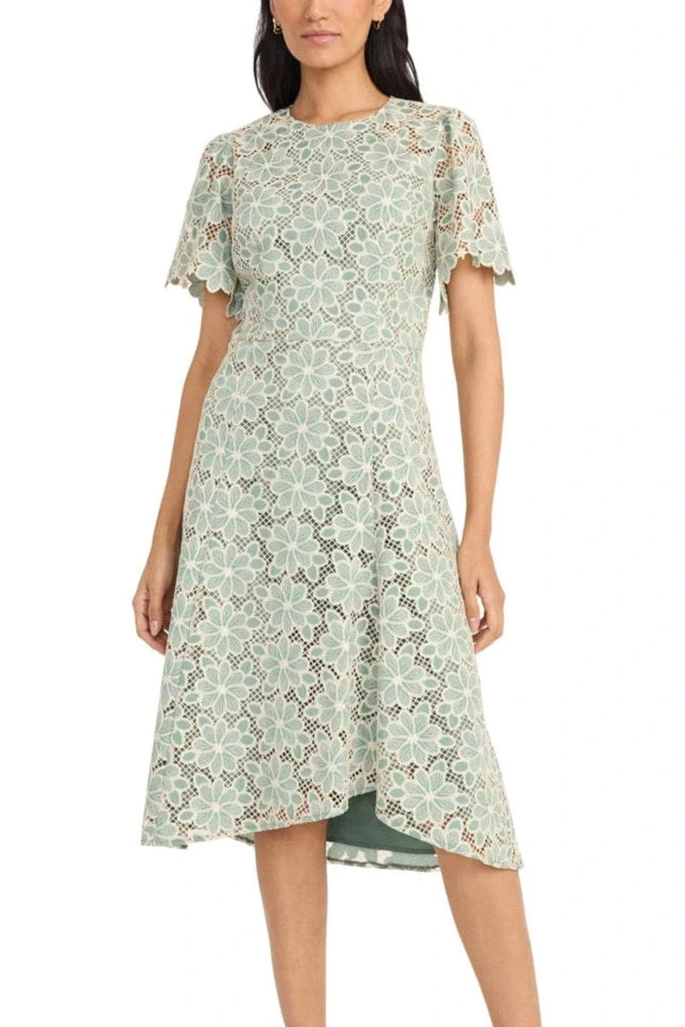 Maggy London Green Cream Day Dress Sizes 4 & 6 Remaining!