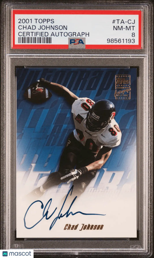 Certified autograph football card of Chad Johnson from 2001 Topps by Columbia Hobby