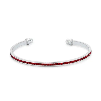 Channel-Set Ruby Red Cubic Zirconia Cuff - Bracelets