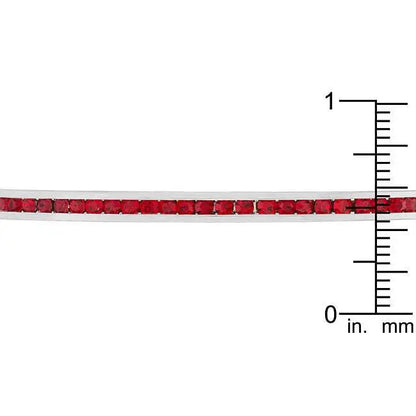Channel-Set Ruby Red Cubic Zirconia Cuff - Bracelets