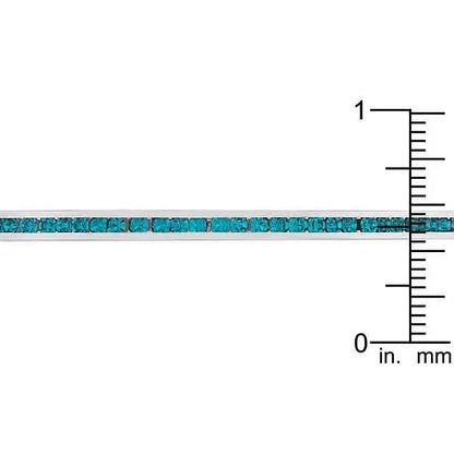 Channel-Set Turquoise Cubic Zirconia Cuff - Bracelets