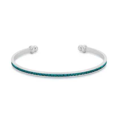 Channel-Set Turquoise Cubic Zirconia Cuff - Bracelets