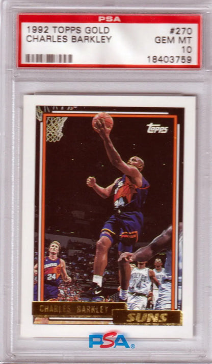 Graded Charles Barkley basketball card from Topps Gold by Columbia Hobby
