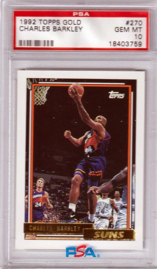 Graded Charles Barkley basketball card from Topps Gold by Columbia Hobby
